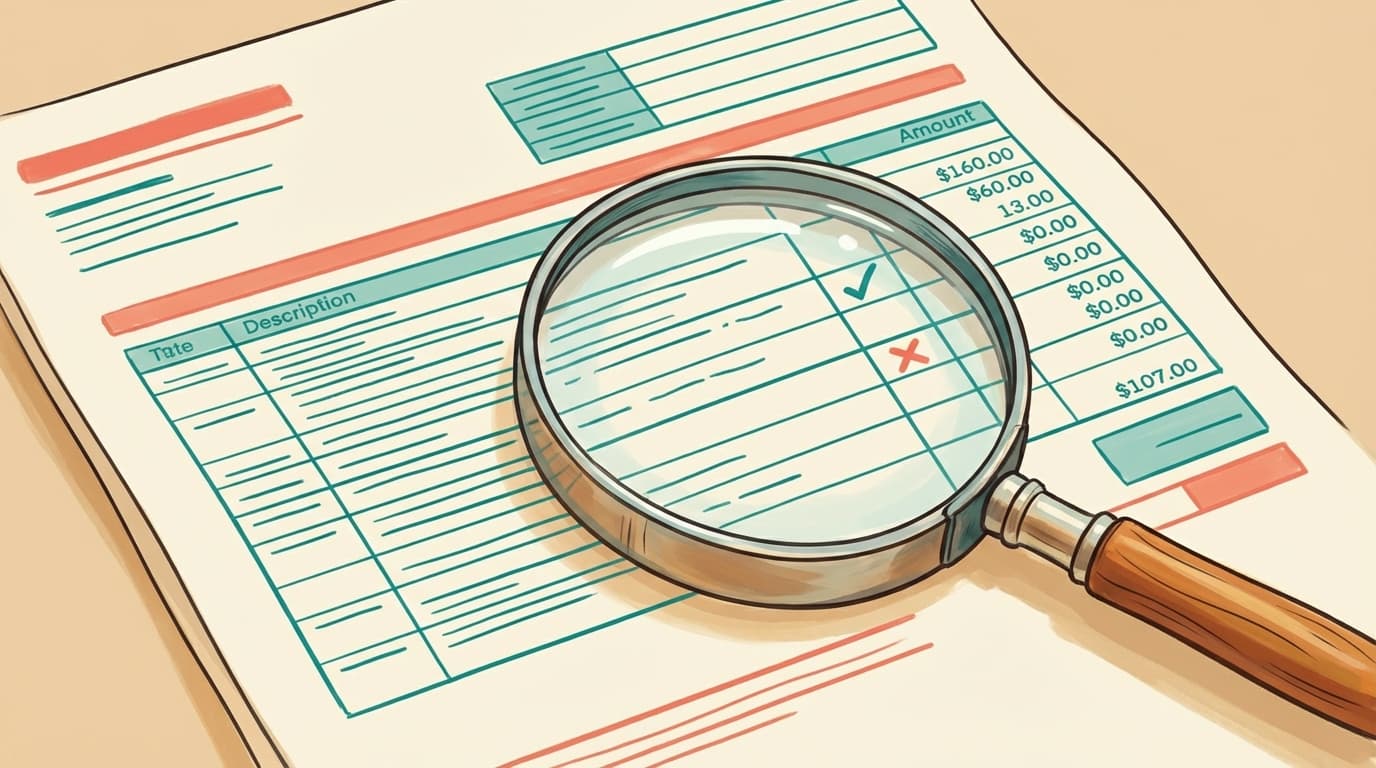 A medical bill and EOB statement with key sections highlighted