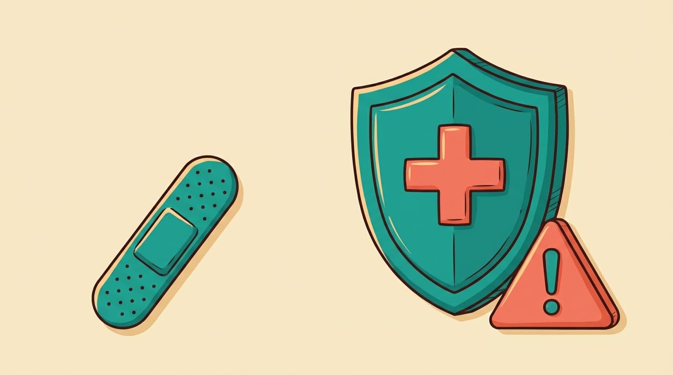 A calendar with a short coverage window highlighted, next to a caution sign