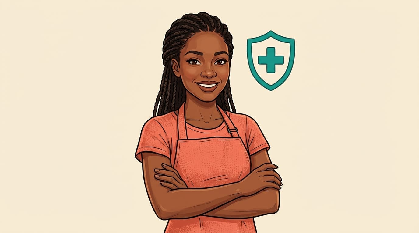 Part-time worker checking health insurance options on their phone