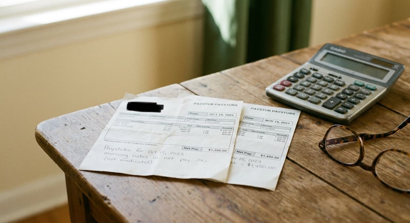 Person reviewing financial documents with insurance plan options on a desk