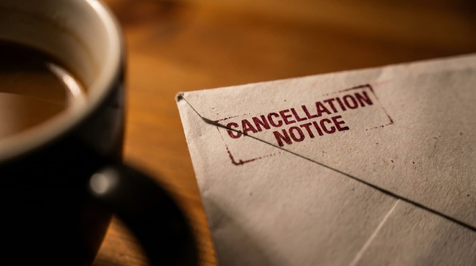 Insurance cancellation notice with a person comparing new plan options on a laptop