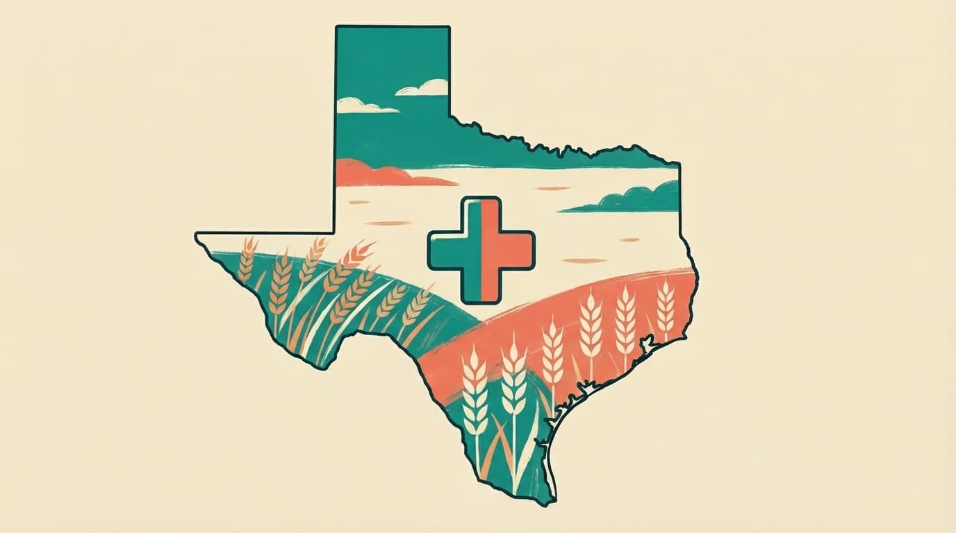 Kansas state outline with health icons