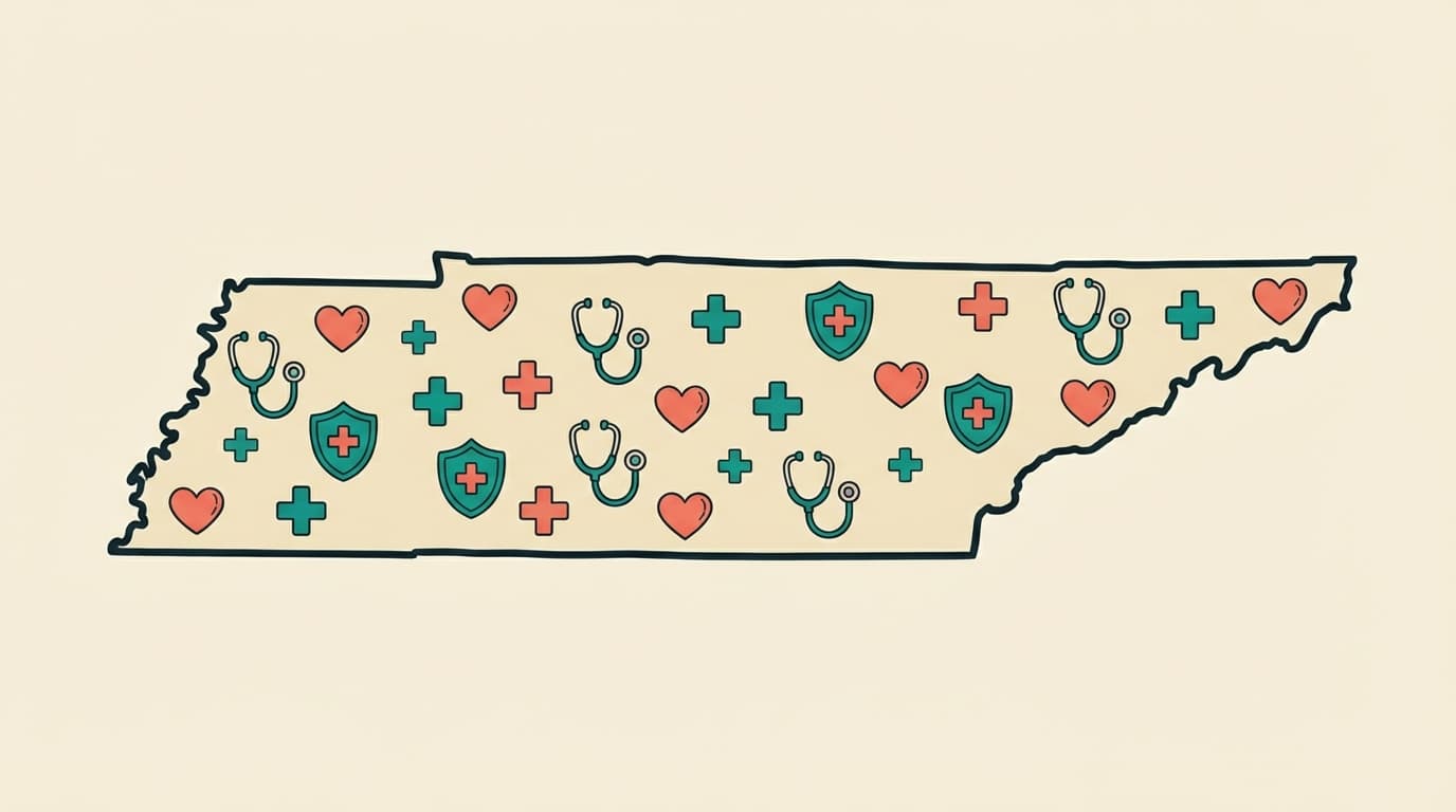 Tennessee state outline with health icons
