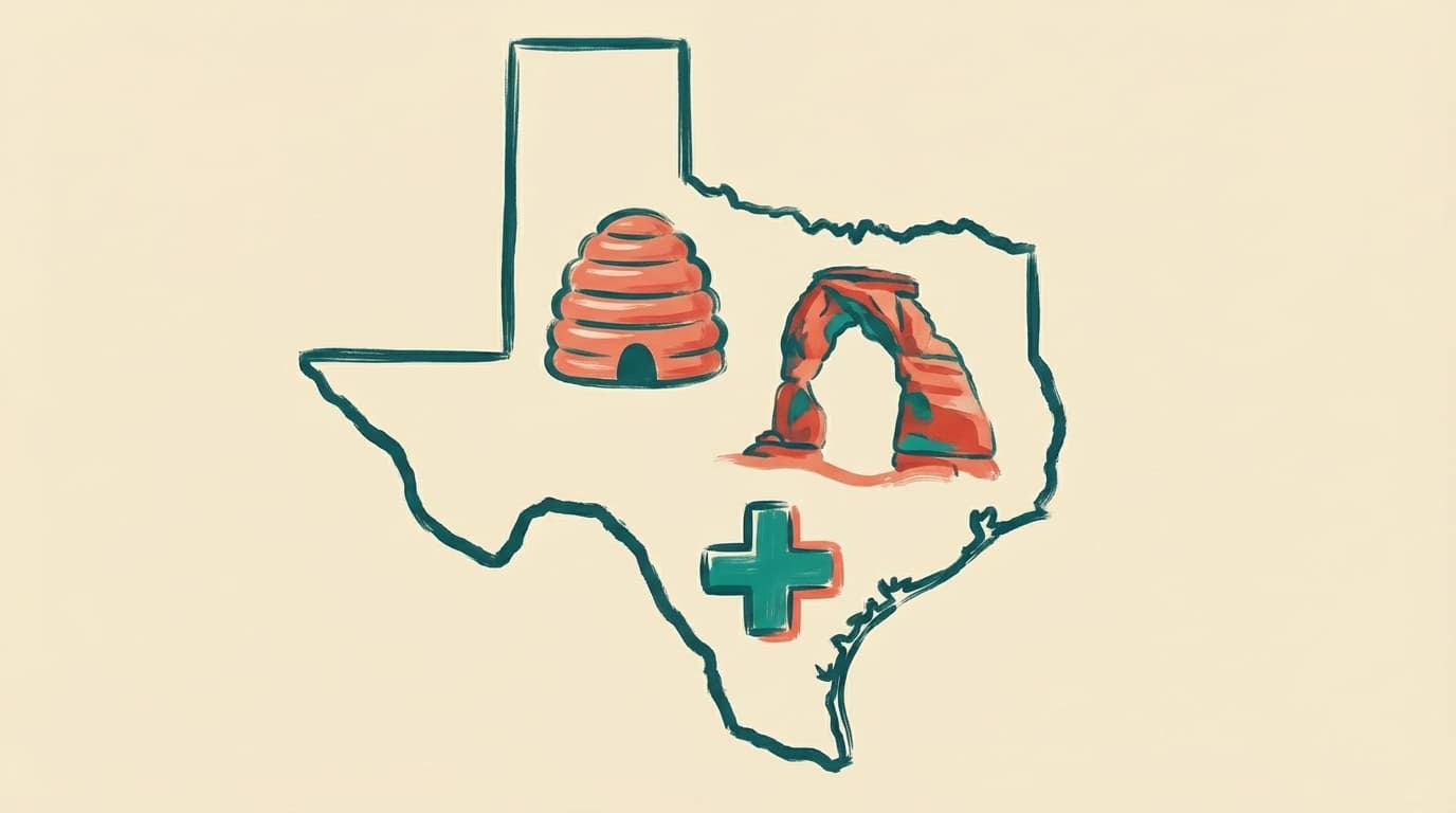 Utah state outline with health icons