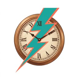 Clock with lightning bolt